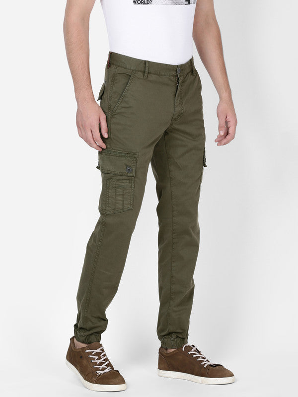Buy t-base Men's Military Olive Solid Cargo Pants for Men Online India